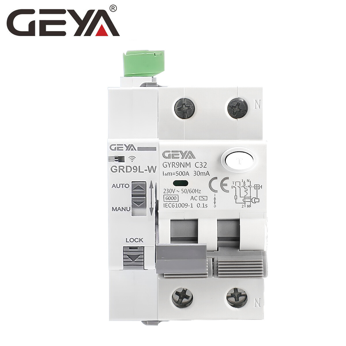 GEYA Tuya WIFI Controller Smart RCBO AC Type 2P AC230V 16/25/40A 30/100/300mA