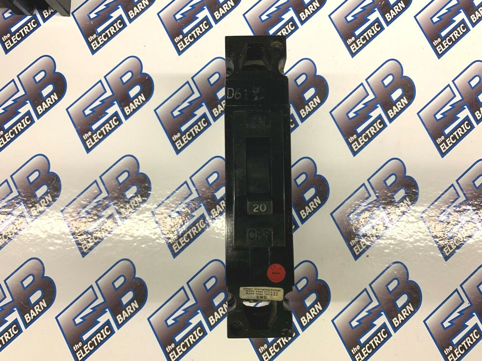 GE TED113020 Circuit Breaker 20 Amp 277 Volt 1 Pole Black 14 Kaic