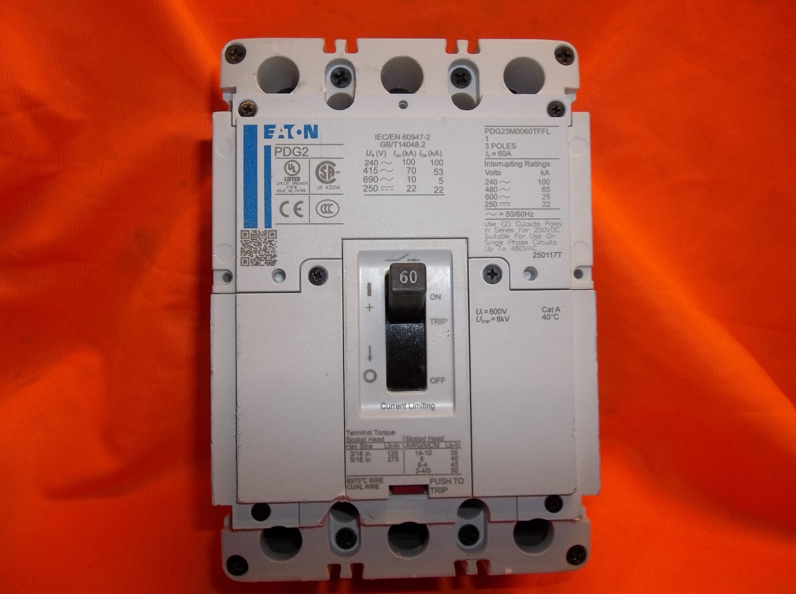 EATON PDG23M0060TFFL circuit breaker 1166A4