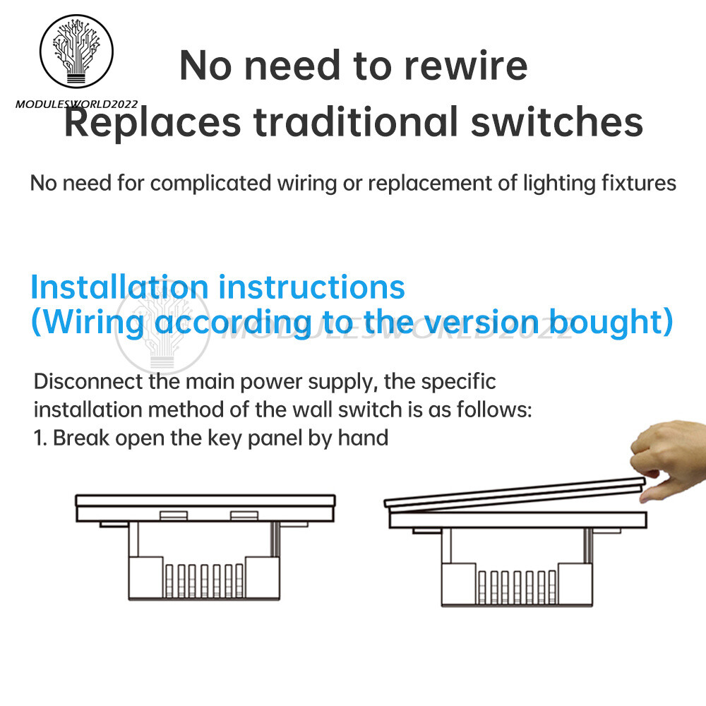 DH-315 Ewelink WiFi Smart Switch Light Control Panel Remote Control Wall Switch