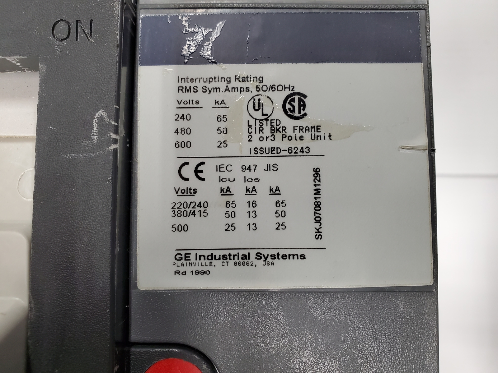(USED) Circuit breaker GE SPECTRA SKHA36AT1200 + AMC3KM
