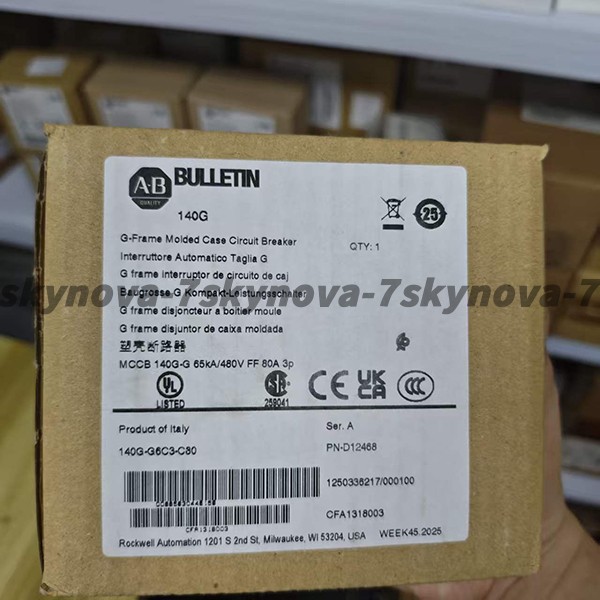 Allen‑Bradley 140G‑G6C3‑C80 Factory Sealed 125A Frame Circuit Protection Switch