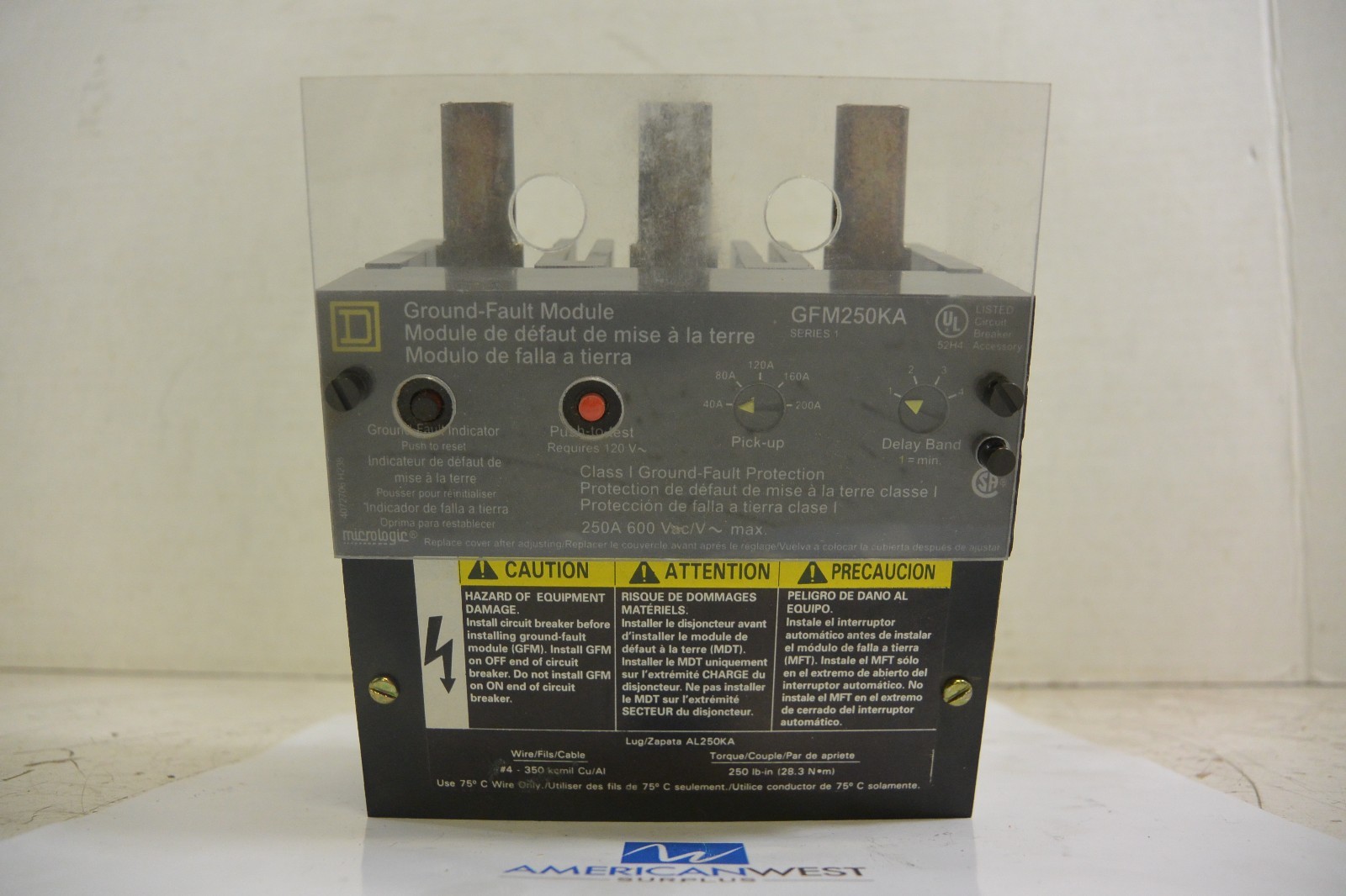 GFM250KA GFM250 SQUARE D Ground Fault Module for KA I line Breaker NEW SURPLUS