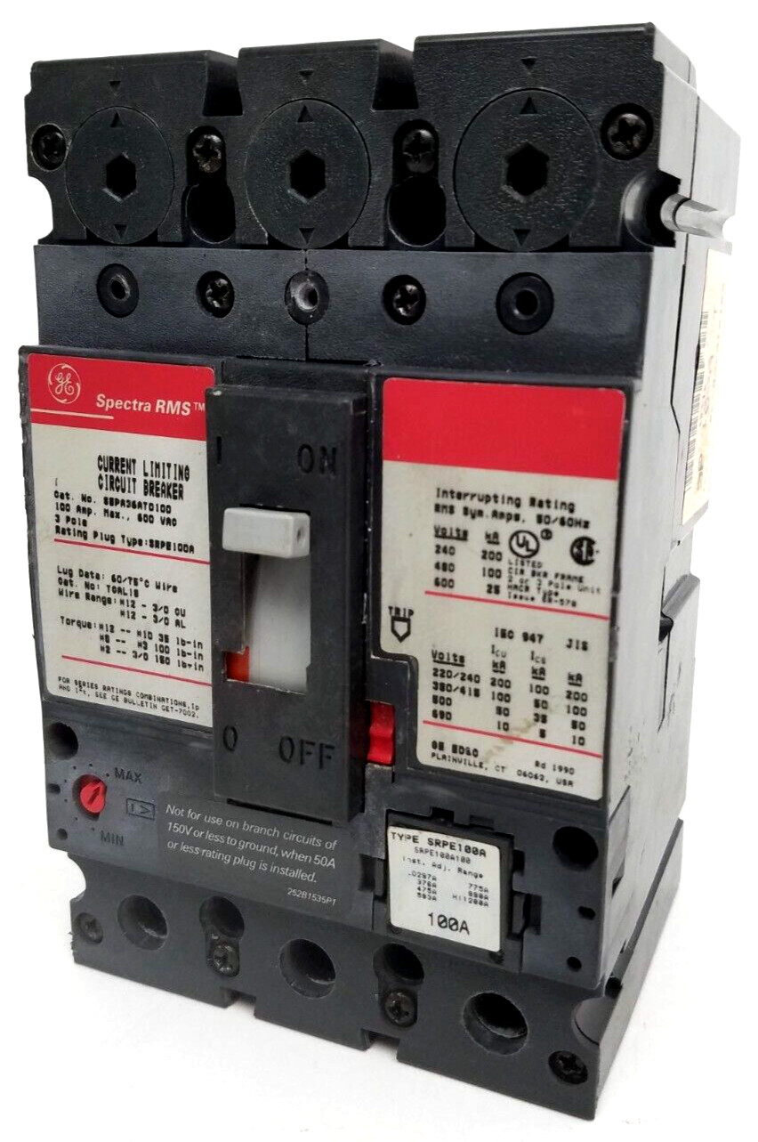 SEPA36AT0100 GE 100 Amp 600 Volt Breaker 100 Amp Rating Plug – Next Day Option