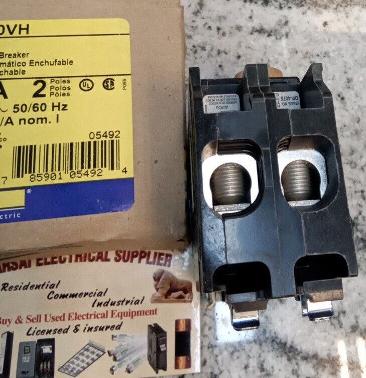 Square D  /BREAKER/QO2100VH/ 100A / 2 Pole/ 240VA/QOA/ 22KA NEW(6BB1