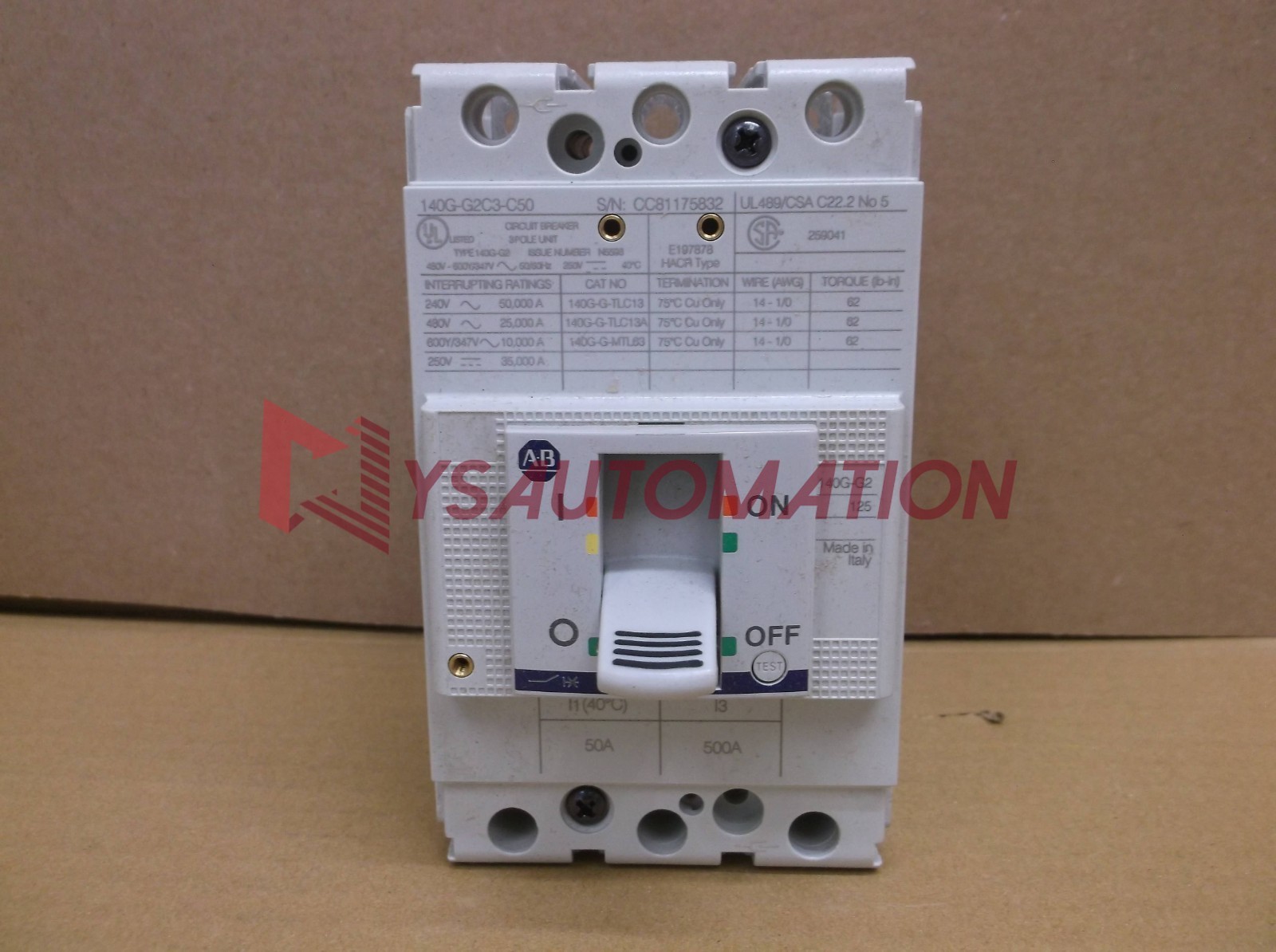 140G-G2C3-C50 A Allen Bradley NEW In Box 50A Circuit Breaker 140G-G2C3-C50 A