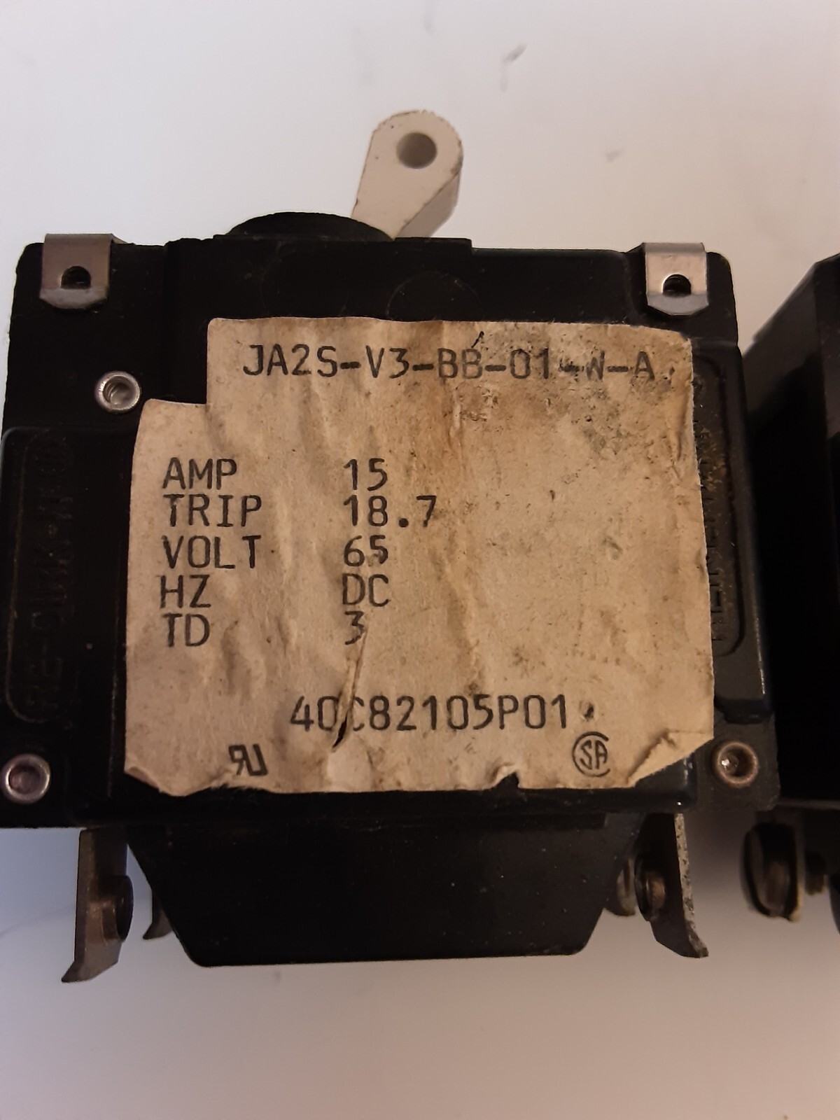 Heinemann Lot Of 3 Circuit Breaker JA25-V3-BB-01-W-A 15 amp 65V