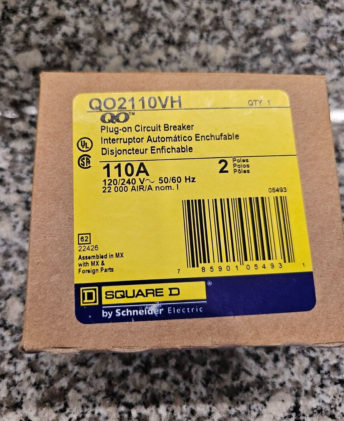 New Square D QO2110VH 110 A Miniature Circuit Breaker