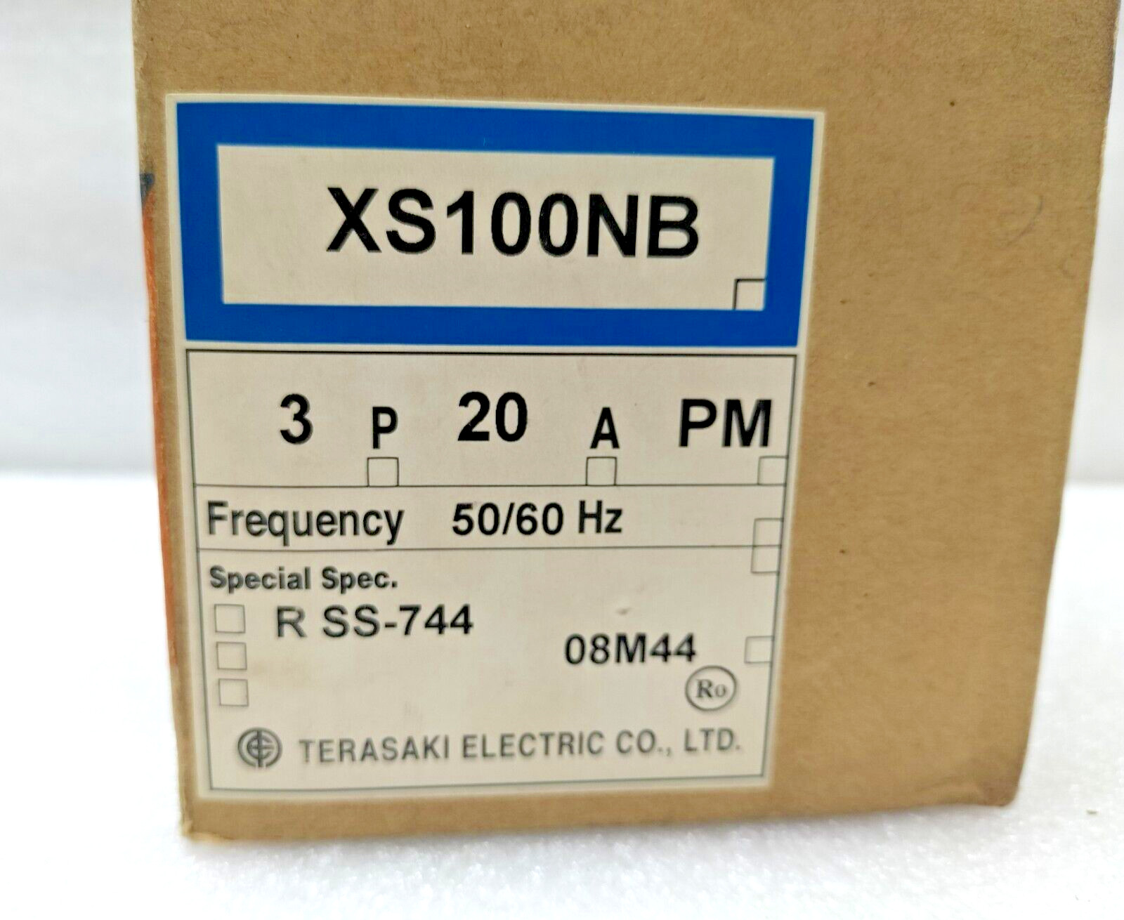 TERASAKI TEMBREAK XS100NB CIRCUIT BREAKER 20A,3 POLE PM