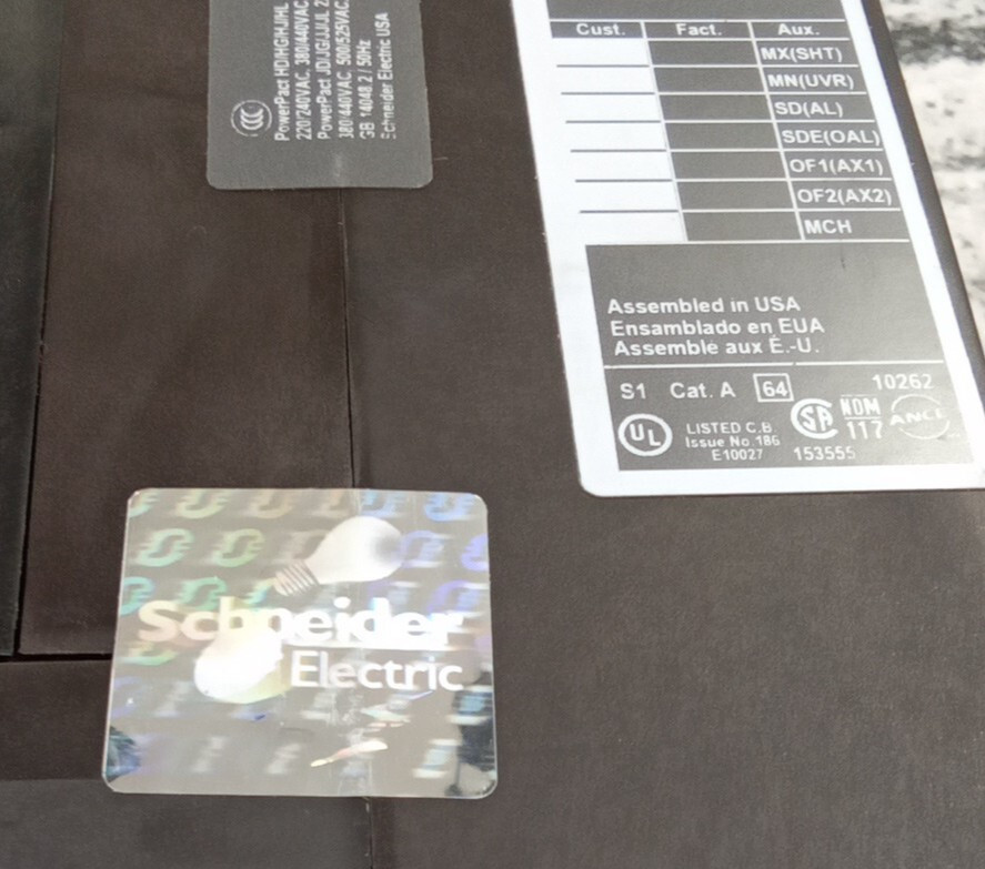 Square D/POWERPACT/BREAKER/HDL36030/30A/3P/600V/HD060/AL150HD/30A RATED/UE(40D3