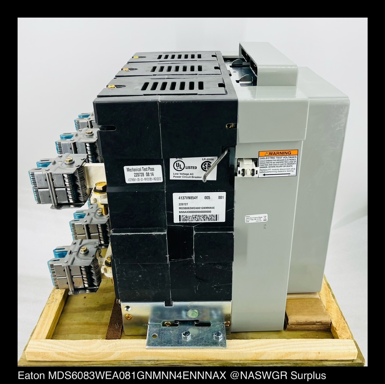 Eaton Magnum DS MDS608 Breaker (M/O,D/O) ~ 800 Amp – Unused Surplus