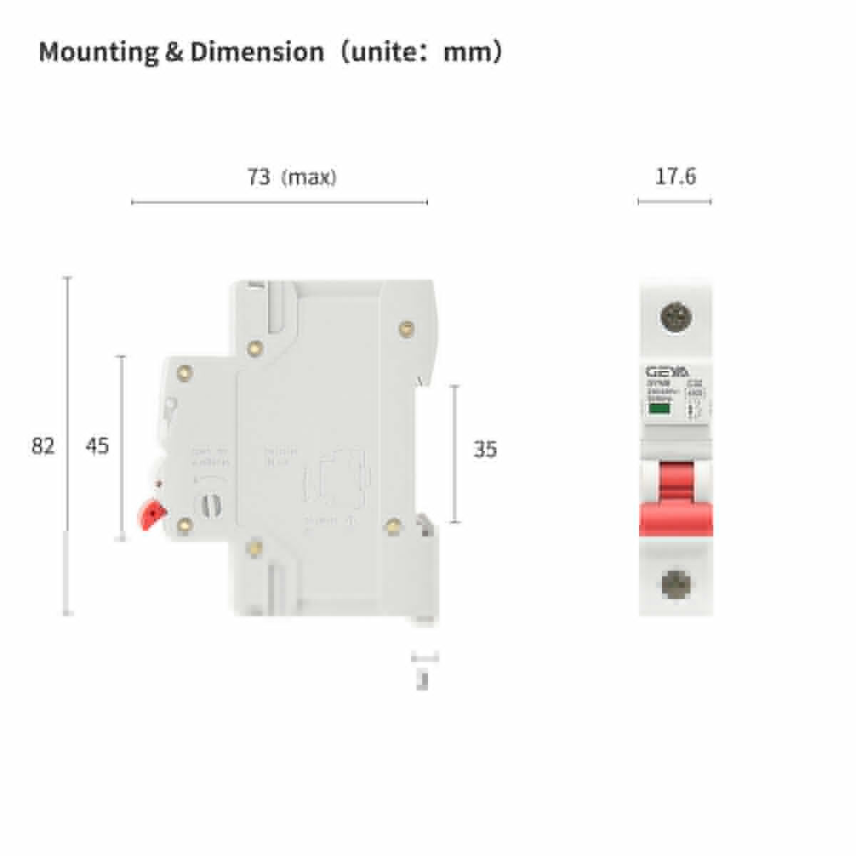 GEYA AC MCB Mini Circuit Breaker GYM8 1-4P 4.5kA 6/10/16/25/32/40/50/63A &Rail