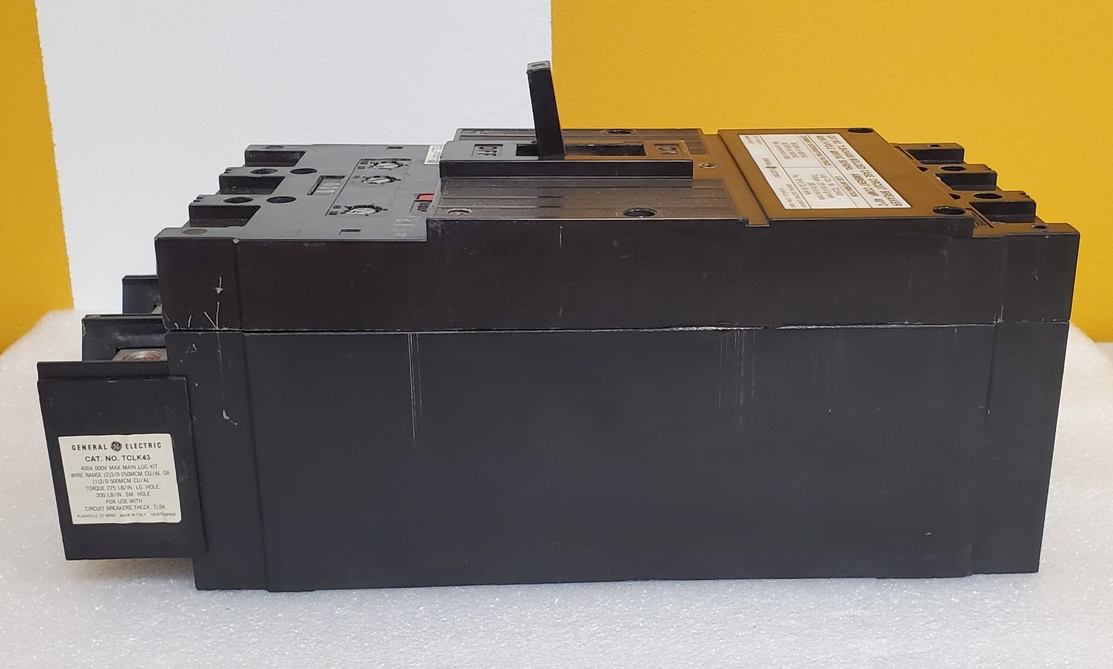 GE 400 Amp Circuit Breaker 3 Pole 480 VAC TLB434400 MAG ADJ MADE IN ITALY TESTED