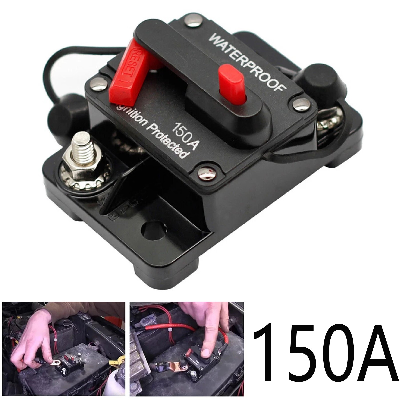 150Amp Circuit Breaker Audio Fuse 12V-48V DC Car Boat Manual Reset Switch
