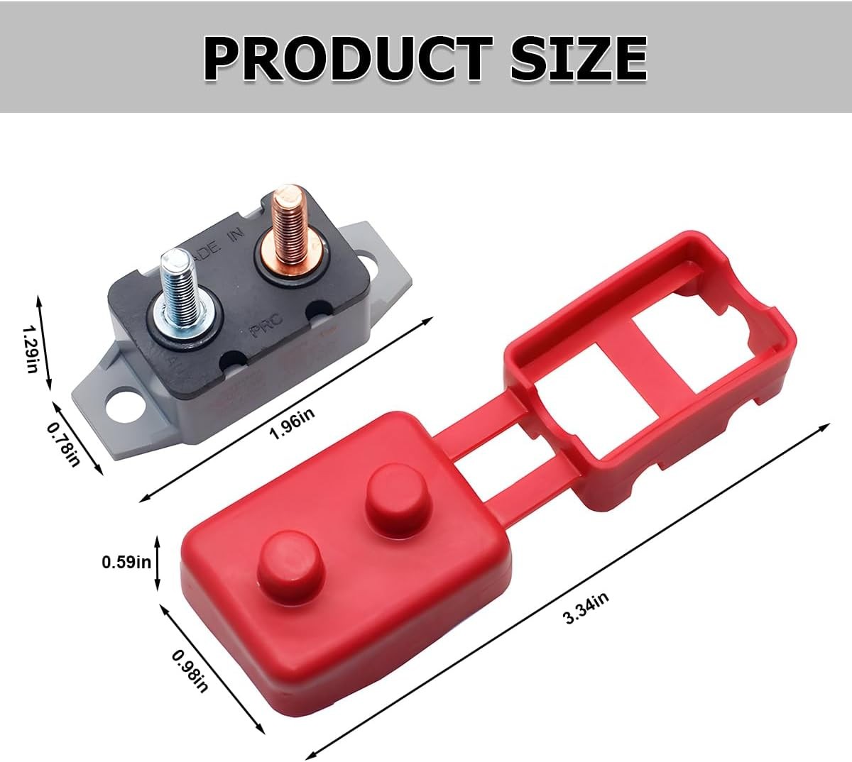 2PCS 40 Amp Automatic Reset Circuit Breaker with Cover Stud Bolt, 1 Style: 40A