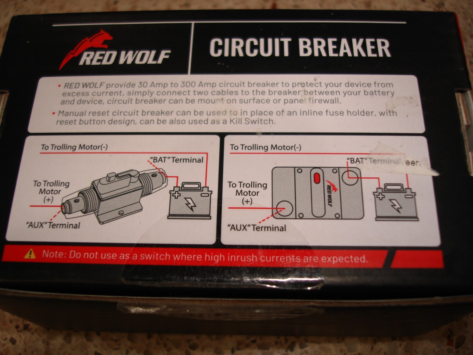 NEW Red Wolf 100A Circuit Breaker DC 12-48V W/Manual Reset Manual Reset