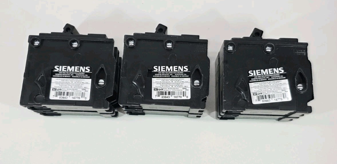 Lot Of 3 Siemens Q245 45 Amp Double-Pole Type QP Circuit Breaker