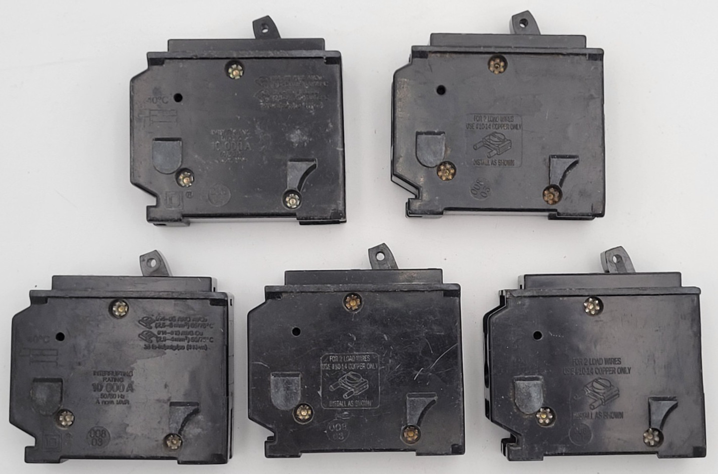 Square D HOM130 30 A 1-Pole 120 V Homeline Circuit Breaker USED (Lot of 5)