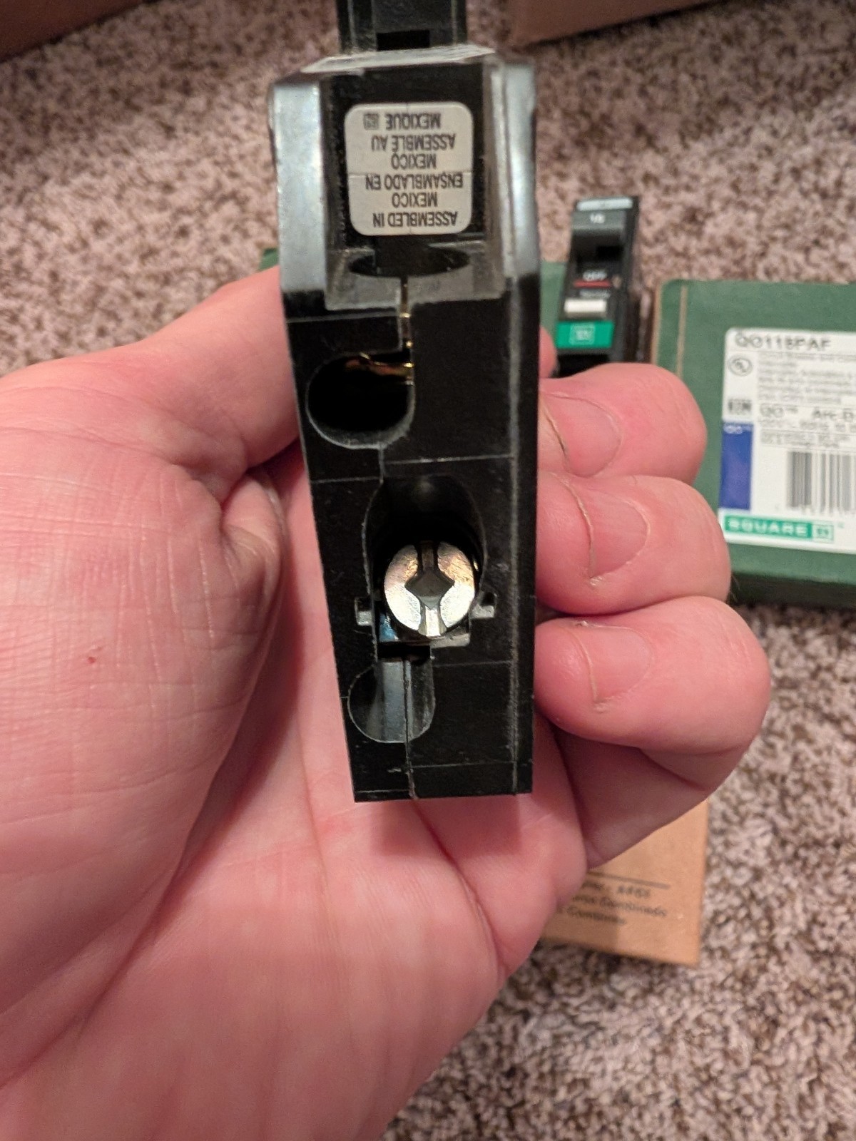 Square D- QO115PAF 15A 1-Pole AFCI Arc-Fault Plug-On Neutral Circuit Breaker NEW