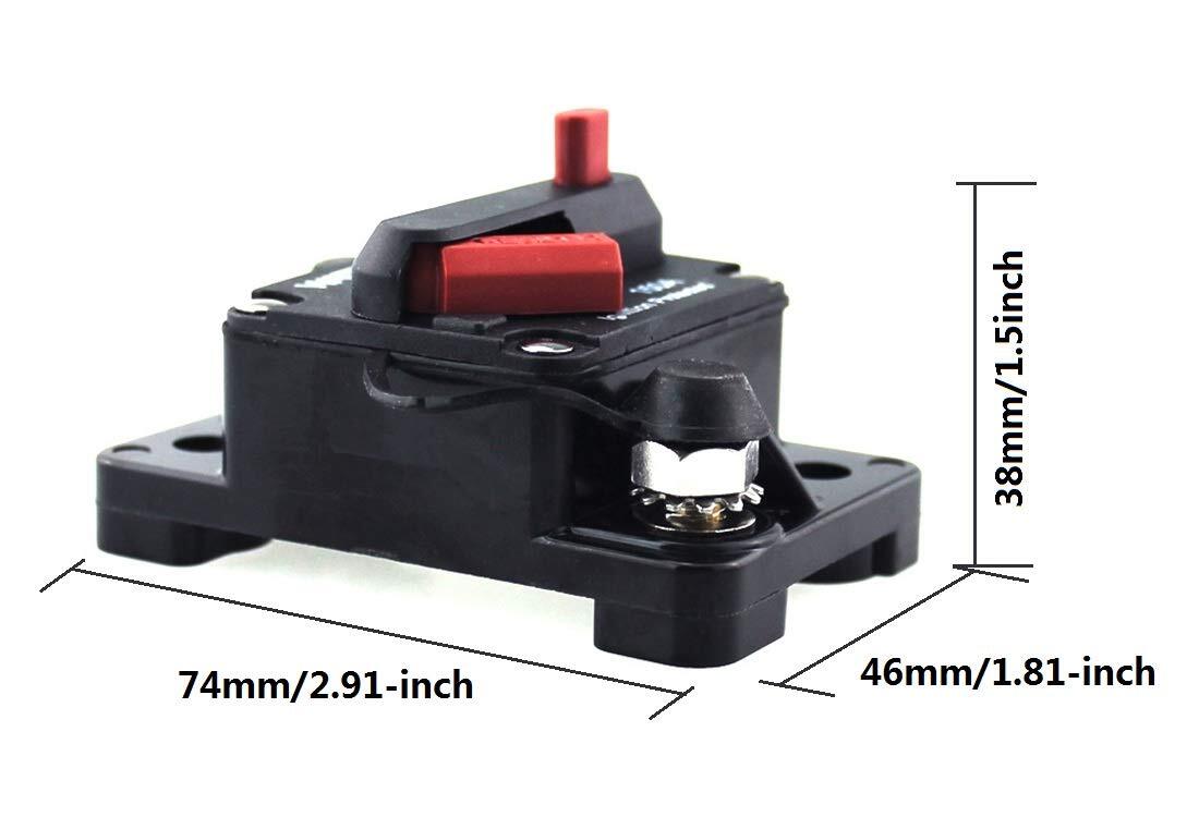 50 Amp Circuit Breaker 30A-300A with Manual Reset Waterproof Inline Fuse Inve…