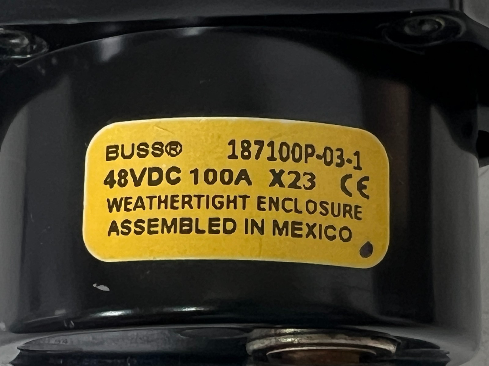 👀BUSS MRCB MARINE RATED PANEL MOUNT CIRCUIT BREAKER 100A 48 VDC D187100P-03-1