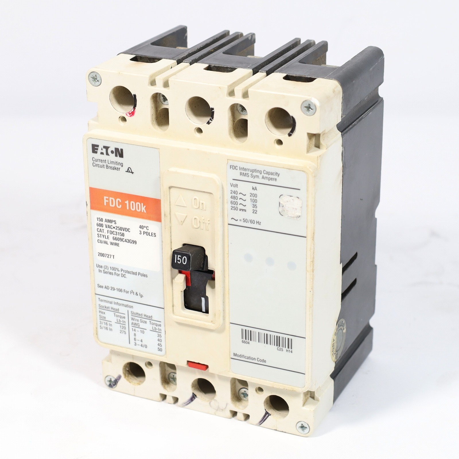 Eaton FDC3150 100K Series C Breaker