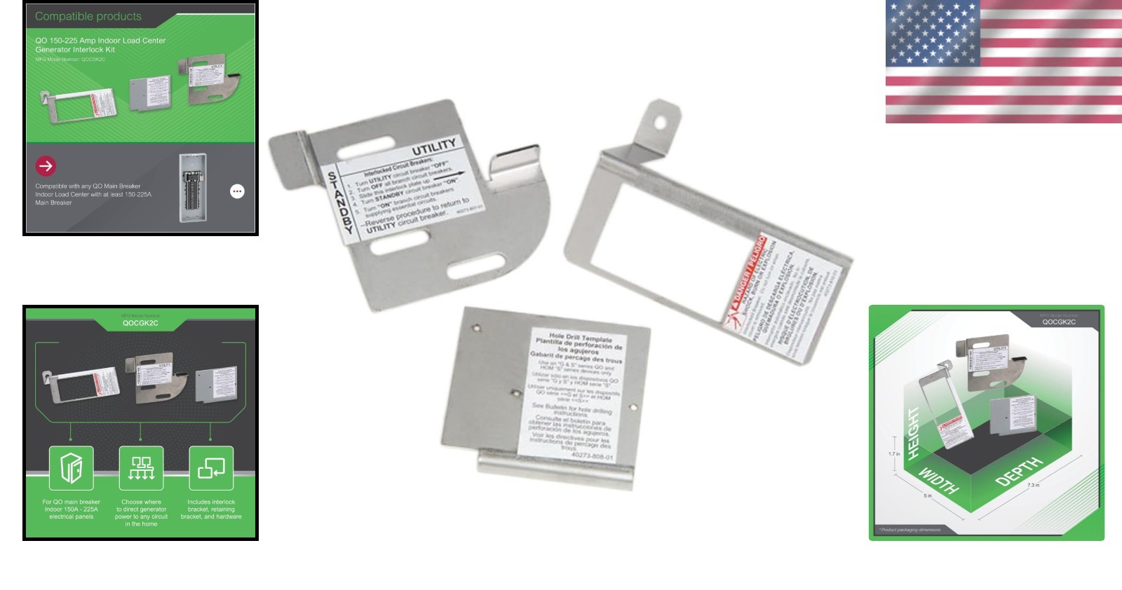 Square D QO Generator Interlock Kit for 150-225A Main Breaker Load Centers