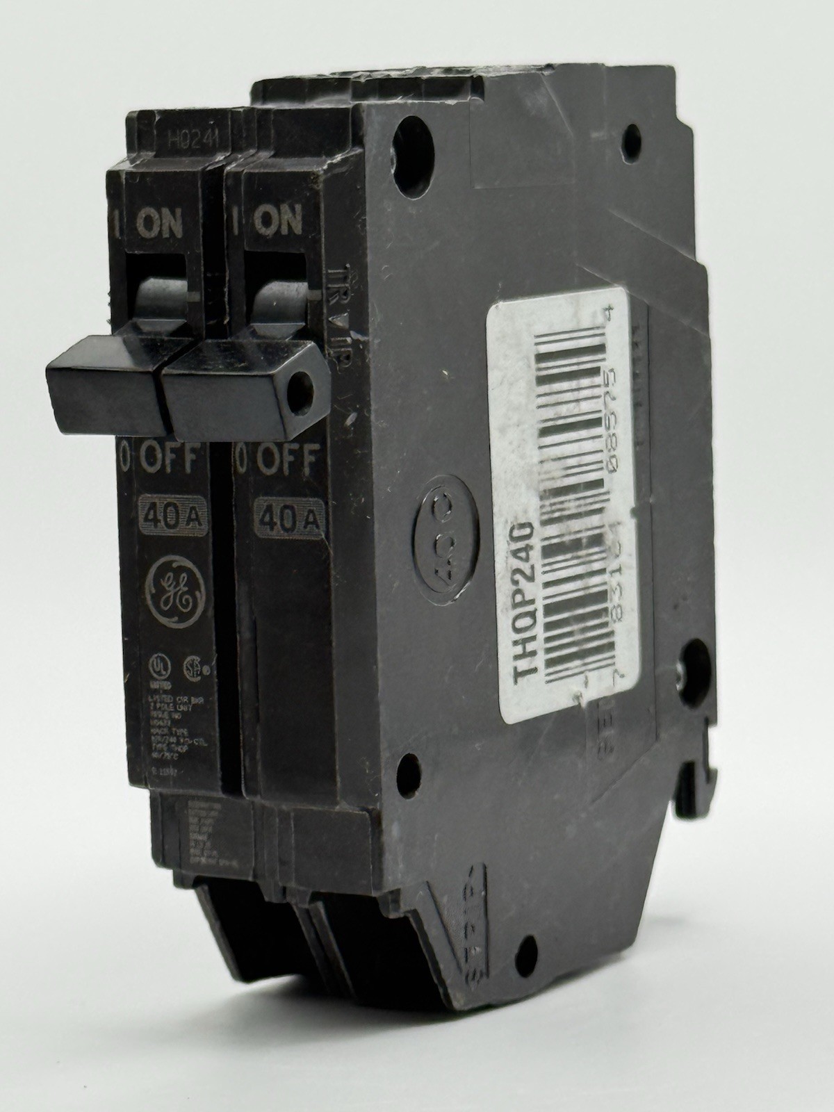 1-General Electric THQP240 40 Amp 2 Pole 10 Ka 240V Plug In Slim Circuit Breaker