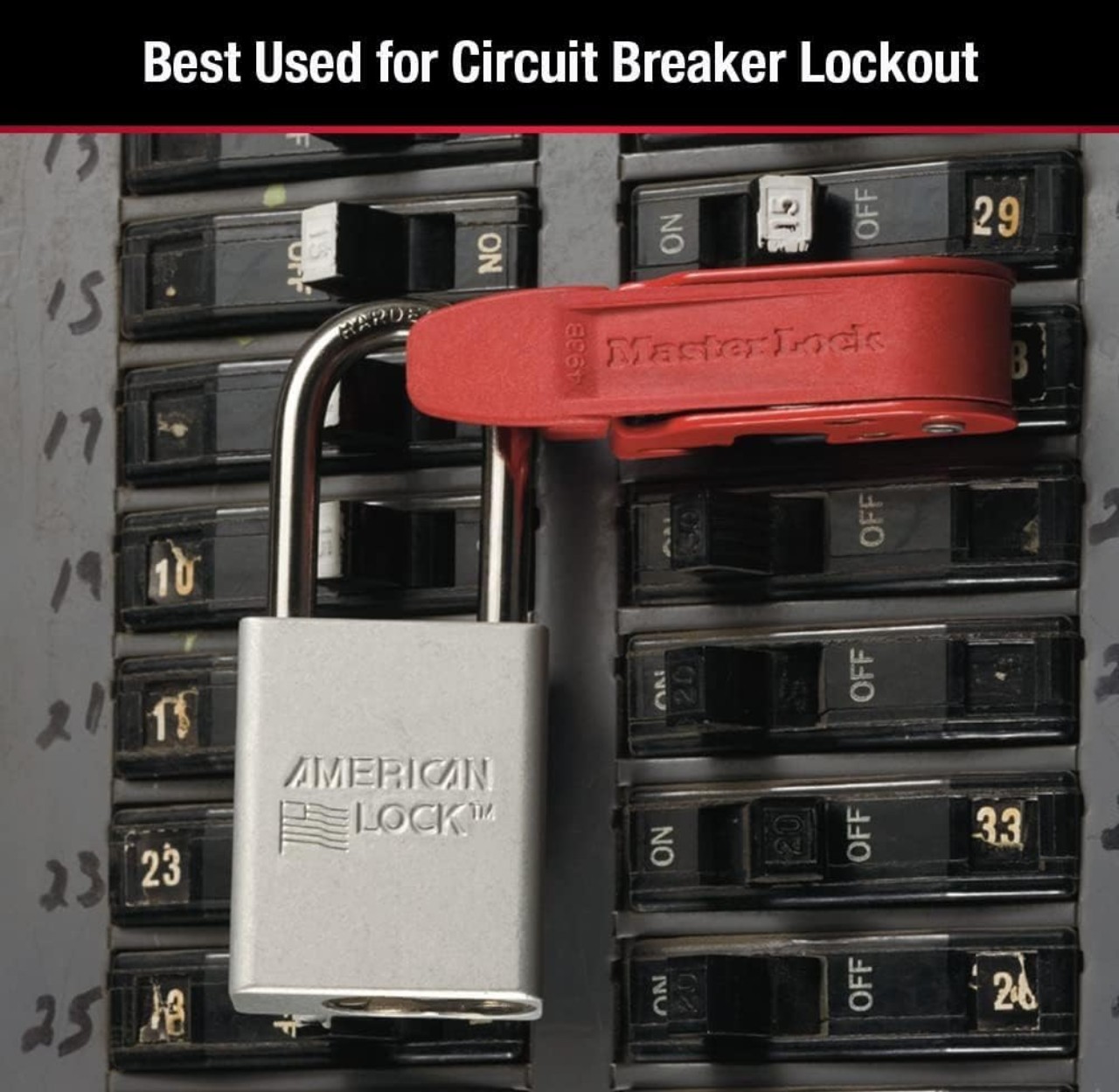7 Pack Master Lock Red Circuit Breaker Lockout Tagout for Single/Double Toggles