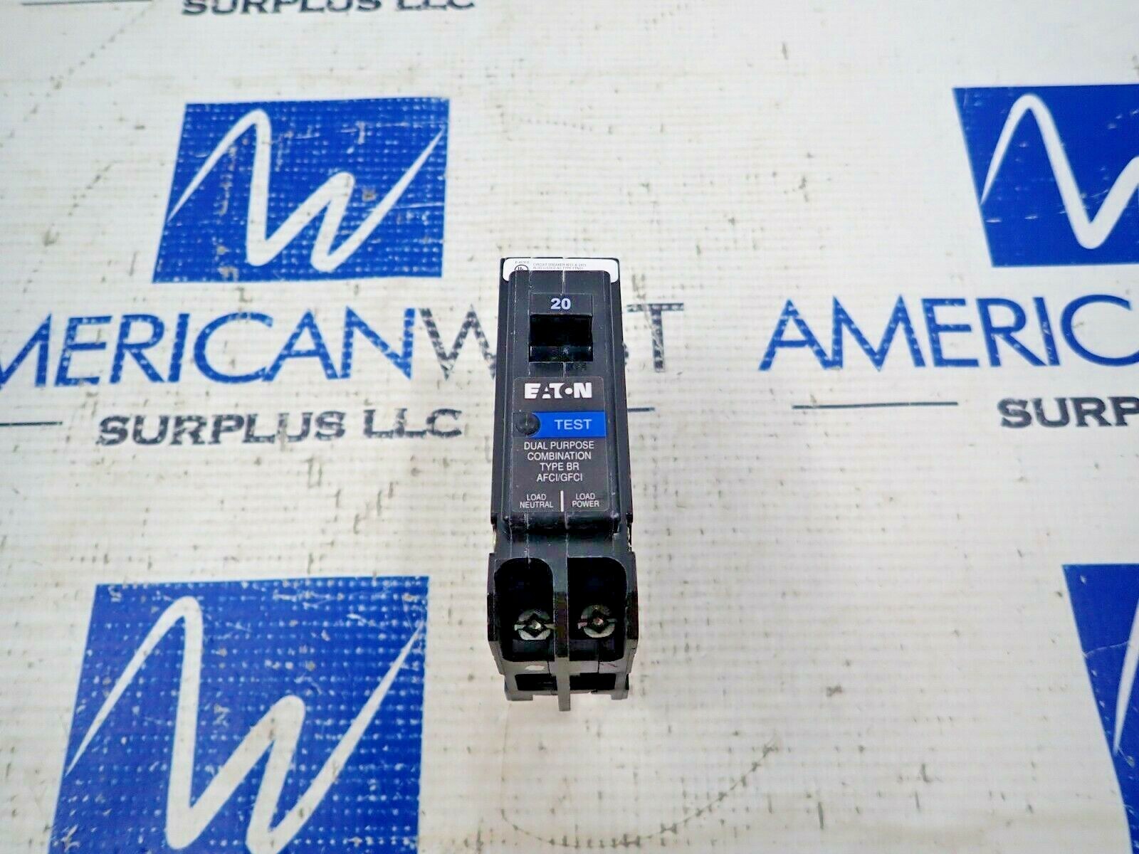 New Eaton BRP120DF 20 Amp 1 Pole 120V AFC/GFCI BR Plug On Breaker