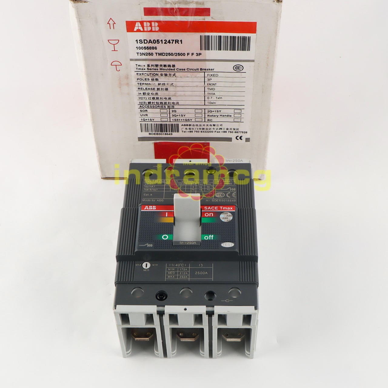 1PCS New ABB TMAX T3N250 TMD250/2500 FF 3P 250A 1SDA051247R1 Circuit Breaker