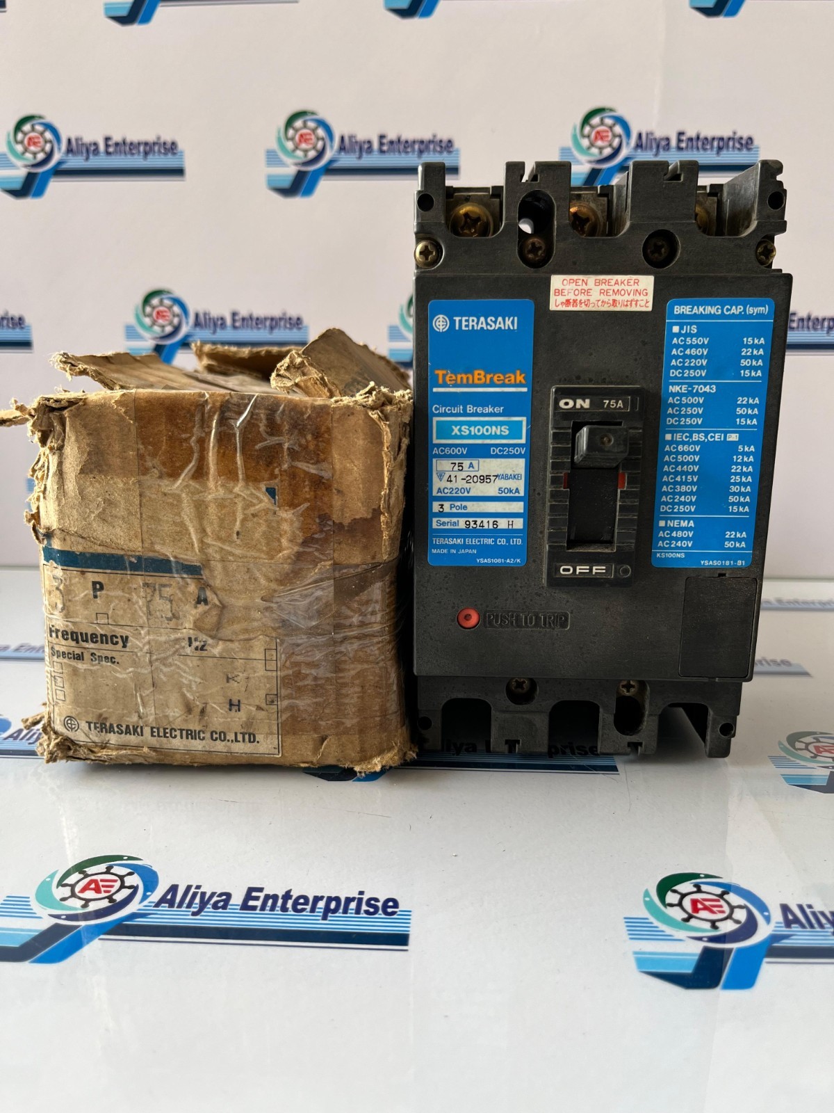 TERASAKI XS100NS 75A 3POLE CIRCUIT BREAKER FREE FAST SHIPPING MADE IN JAPAN