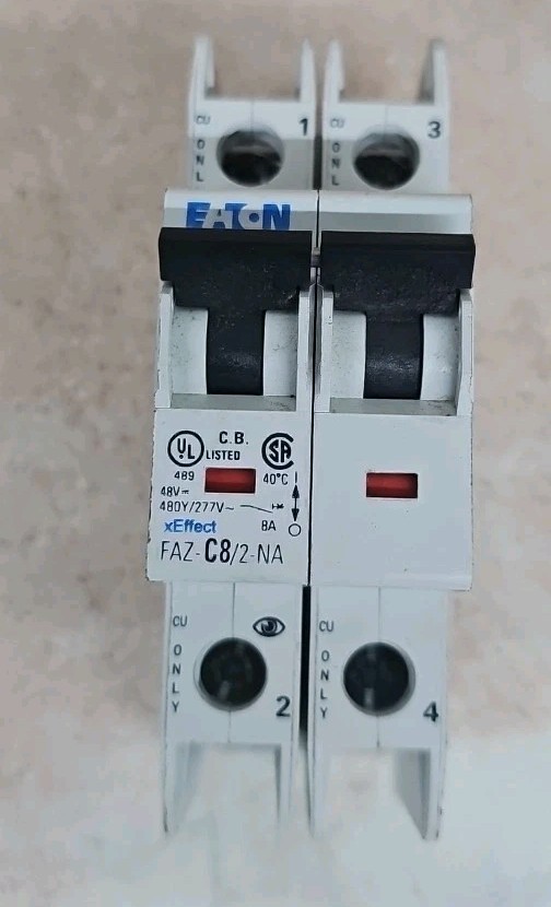 Eaton FAZ-C8/2-NA Iec Miniature Circuit Breaker 8A 2 Pole