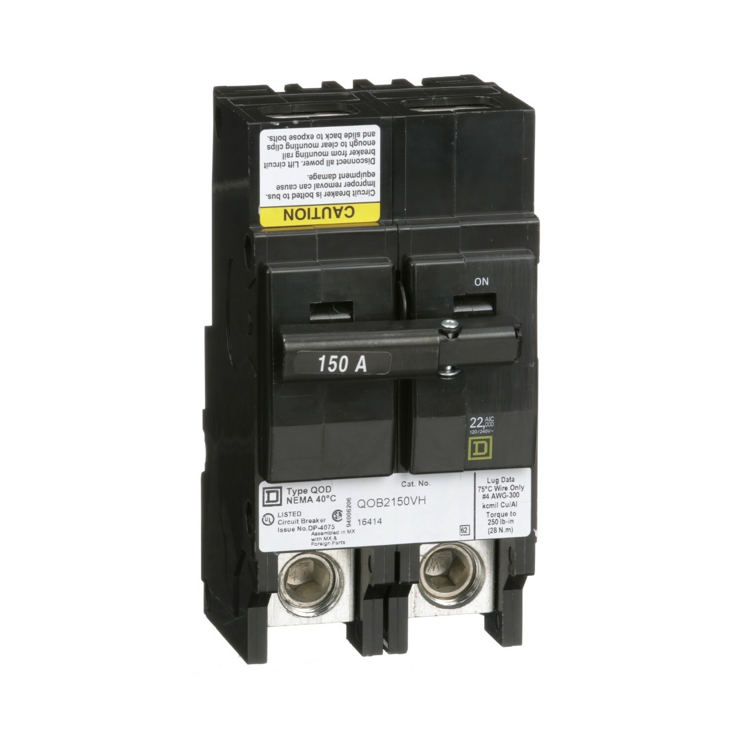 BRAND NEW IN BOX – QOB2150VH – SQUARE D – Mini Circuit Breaker 150A 2P, 240VA