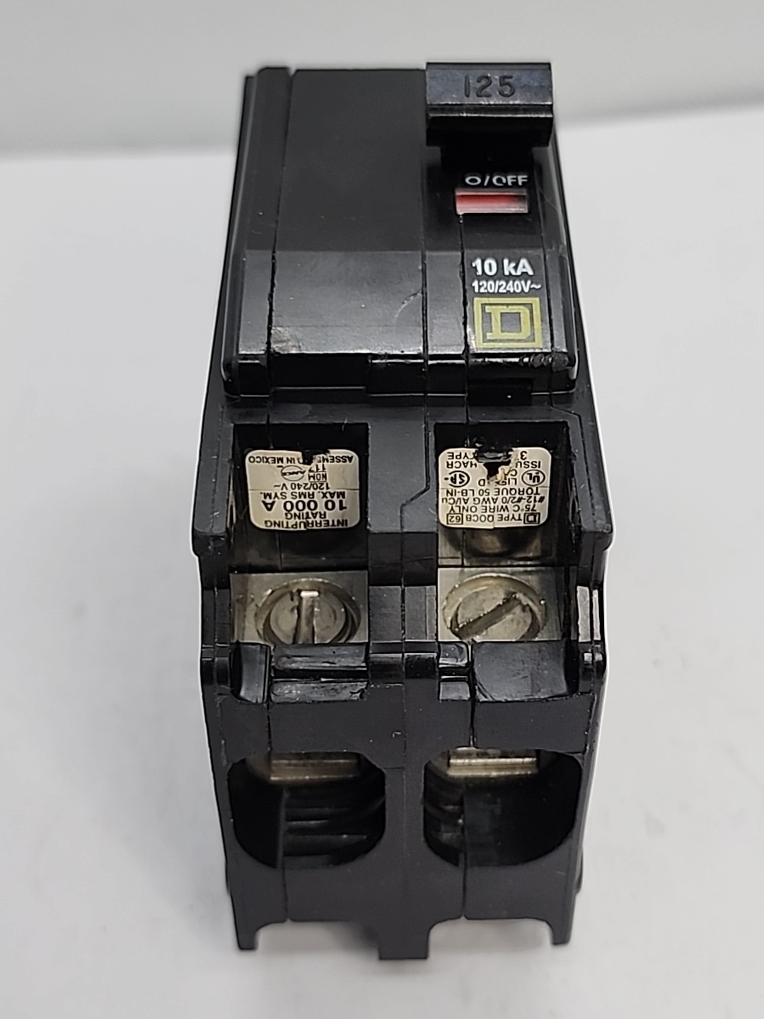 SQUARE D QOB2125 2 POLE 120/240V 125A CIRCUIT BREAKER [2RE4-1]