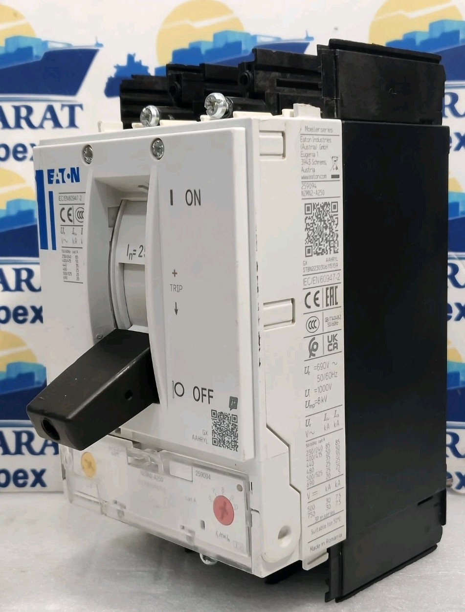 EATON NZM 2 BREAKER NZMN2-A250,NZM2, 250AMP 690Vac 3 POLE MADE ROMANIA TESTED OK