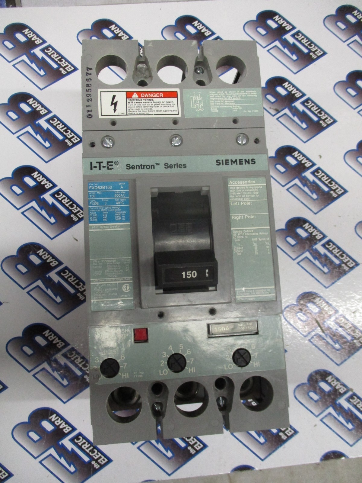 Siemens FXD63B150 150 Amp 600 Volt 3 Pole 35K Circuit Breaker -WARRANTY