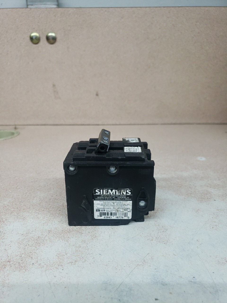 Siemens Q245 QP245 2P 45 Amp Type QP Circuit Breaker Chipped