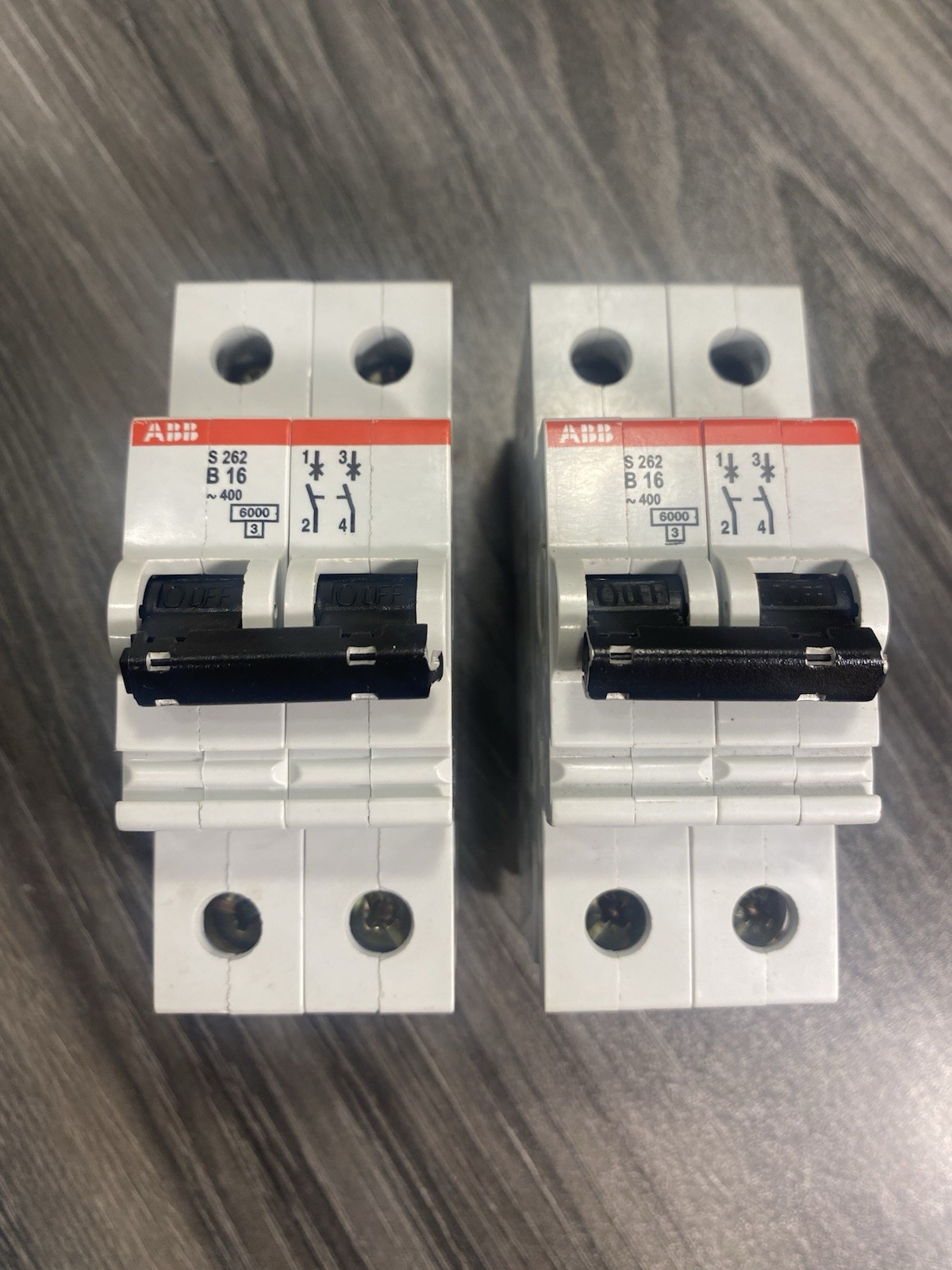 *New ABB S 262-B 16 S262-B16 16A 2-Pole B Curve Circuit Breaker **Lot of 2**