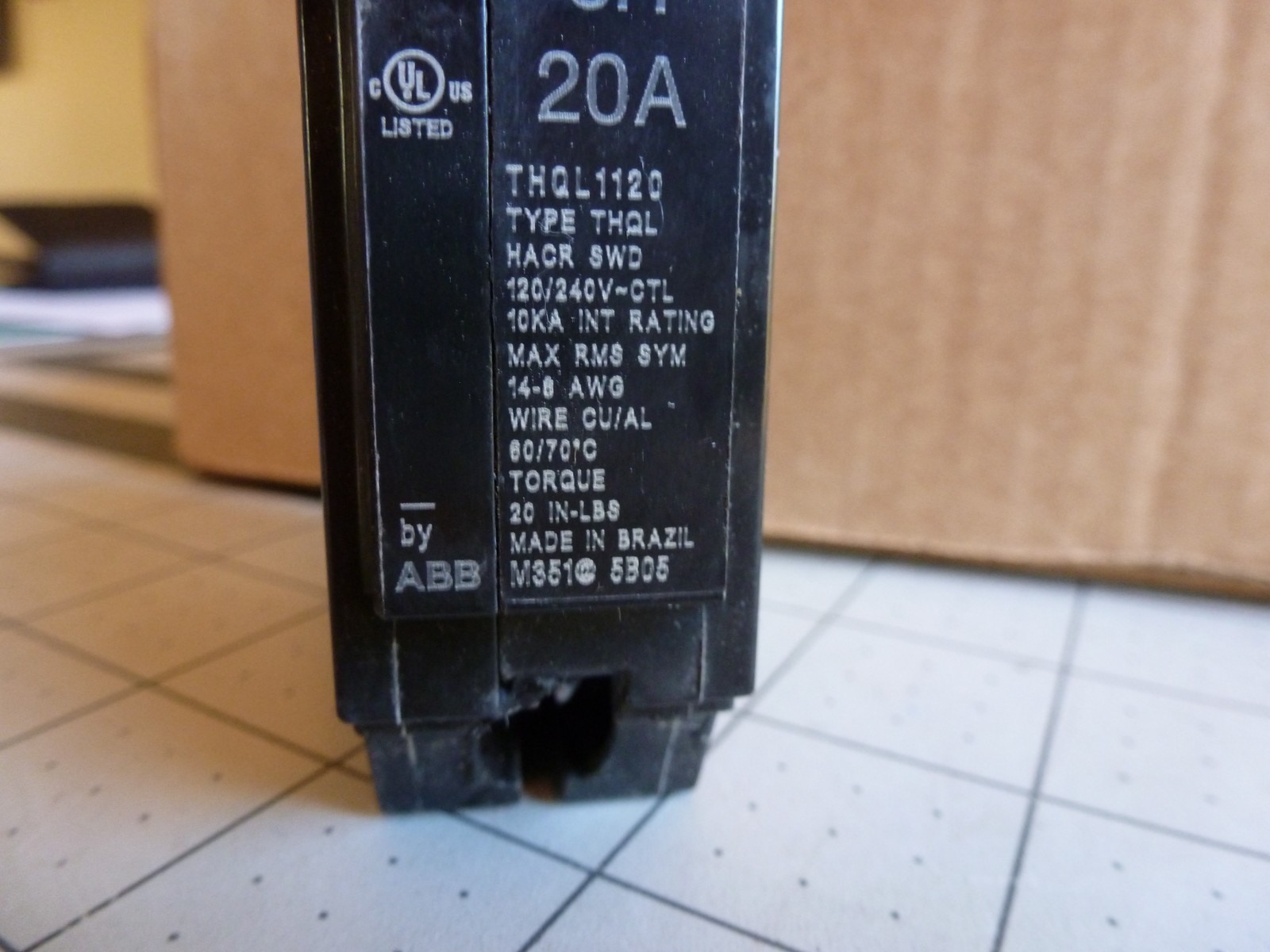 2 – GE THQL1120 Circuit Breakers – 1 Pole – 20 AMP – 120/240 VAC – 10kA – NEW