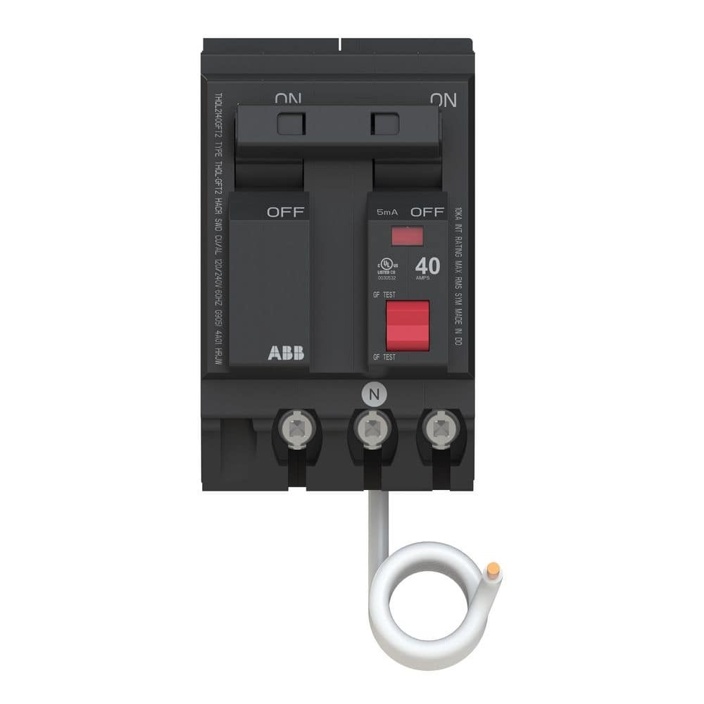 40 Amp Double Pole GFCI Breaker with Self-Test – THQL2140GFT2A, UL Listed