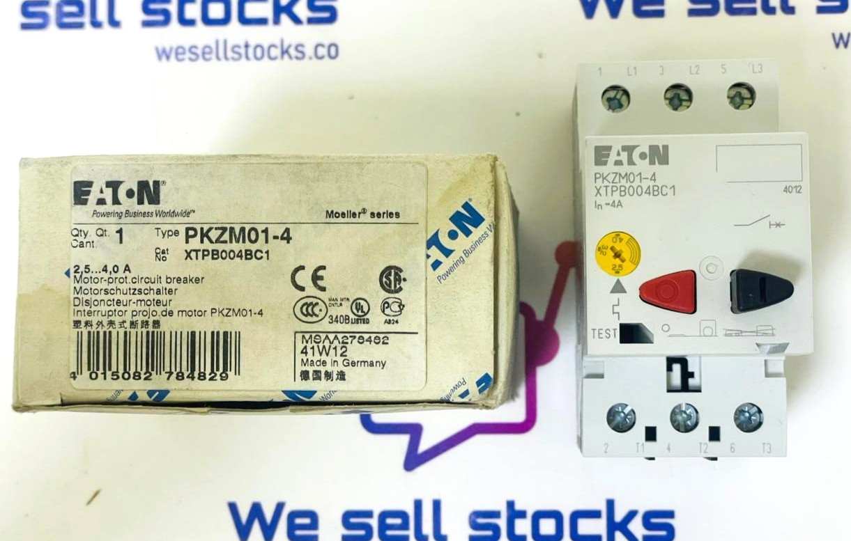 Eaton PKZM01-4 Motor Protection Circuit Breaker XTPB004BC1 2.5-4A 3-Pole