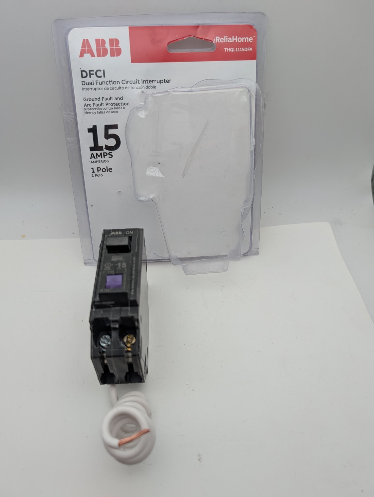 ABB 15 Amp Dual Function DFCI Circuit Breaker 15A THQL1115DFA (Open box)