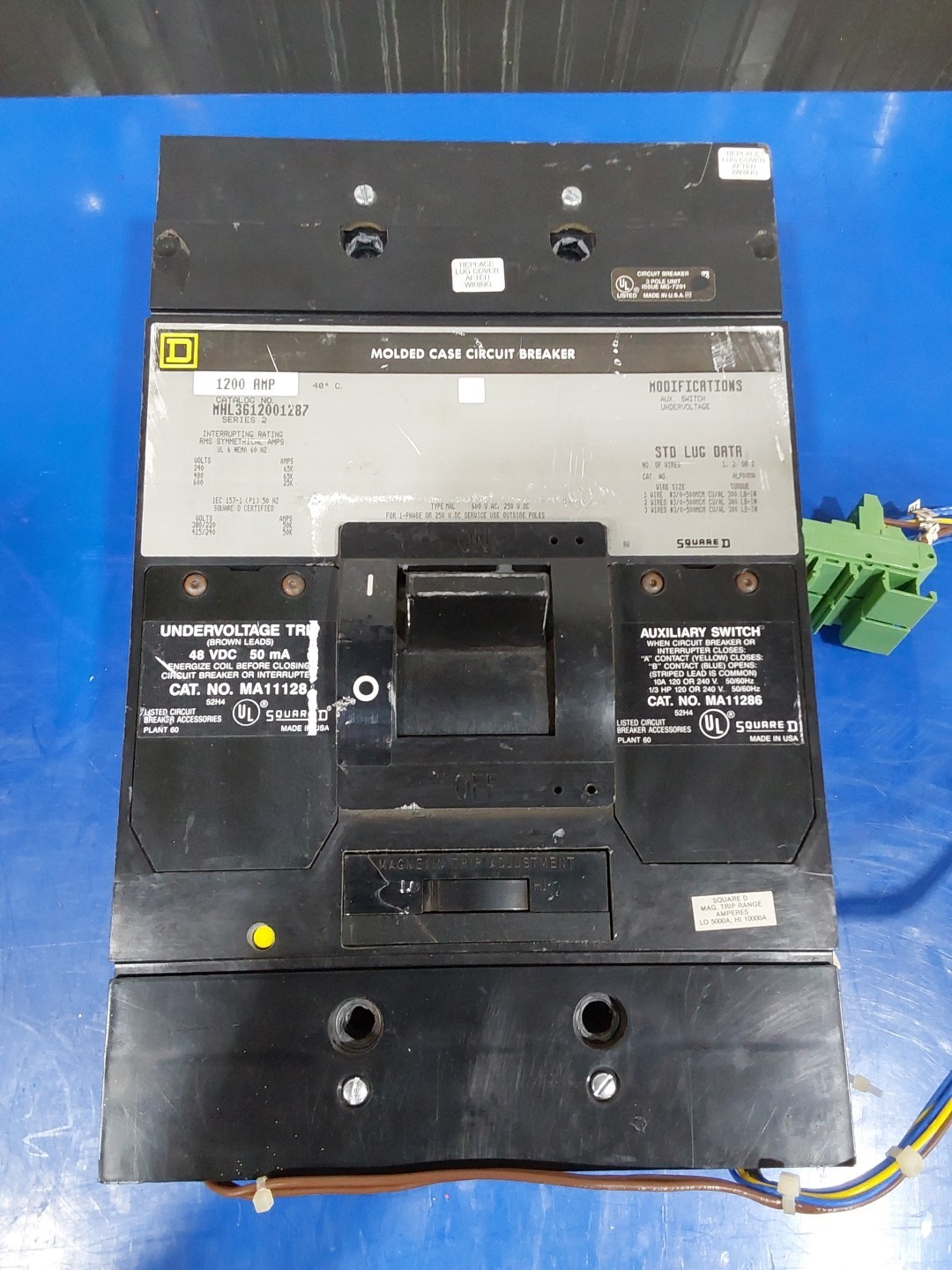 Square D MHL3612001287 Molded Case Circuit Breaker ~1200 Amp