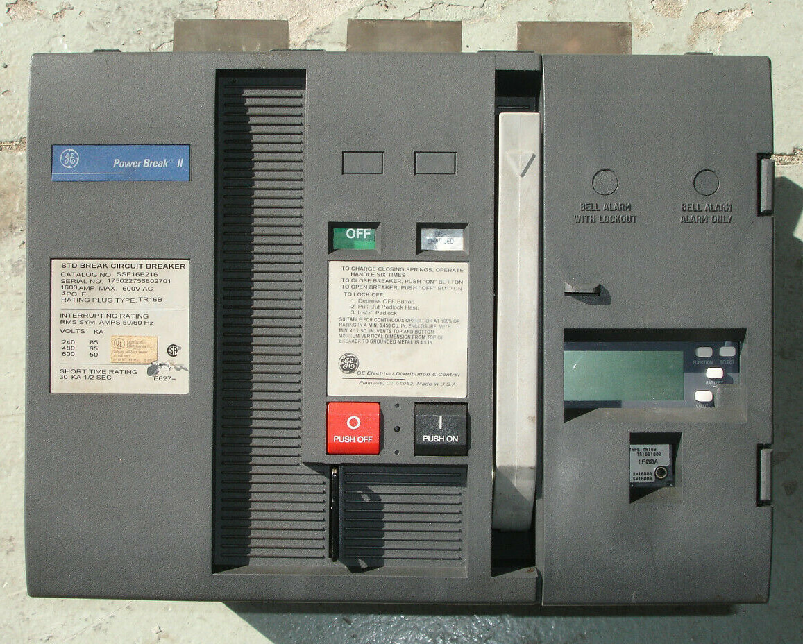 General Electric Power Break II 1600 amp GE Breaker SSF16B216 Ground Fault
