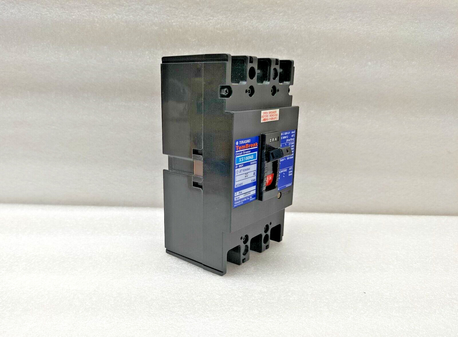TERASAKI TEMBREAK XS100NB CIRCUIT BREAKER 20A,3 POLE PM