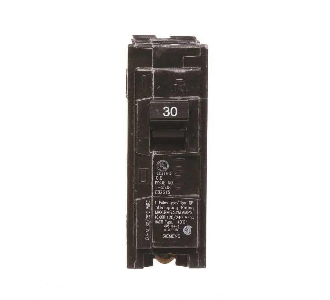 Siemens -HI Q130 30-Amp Single Pole Type QP Circuit Breaker, Black