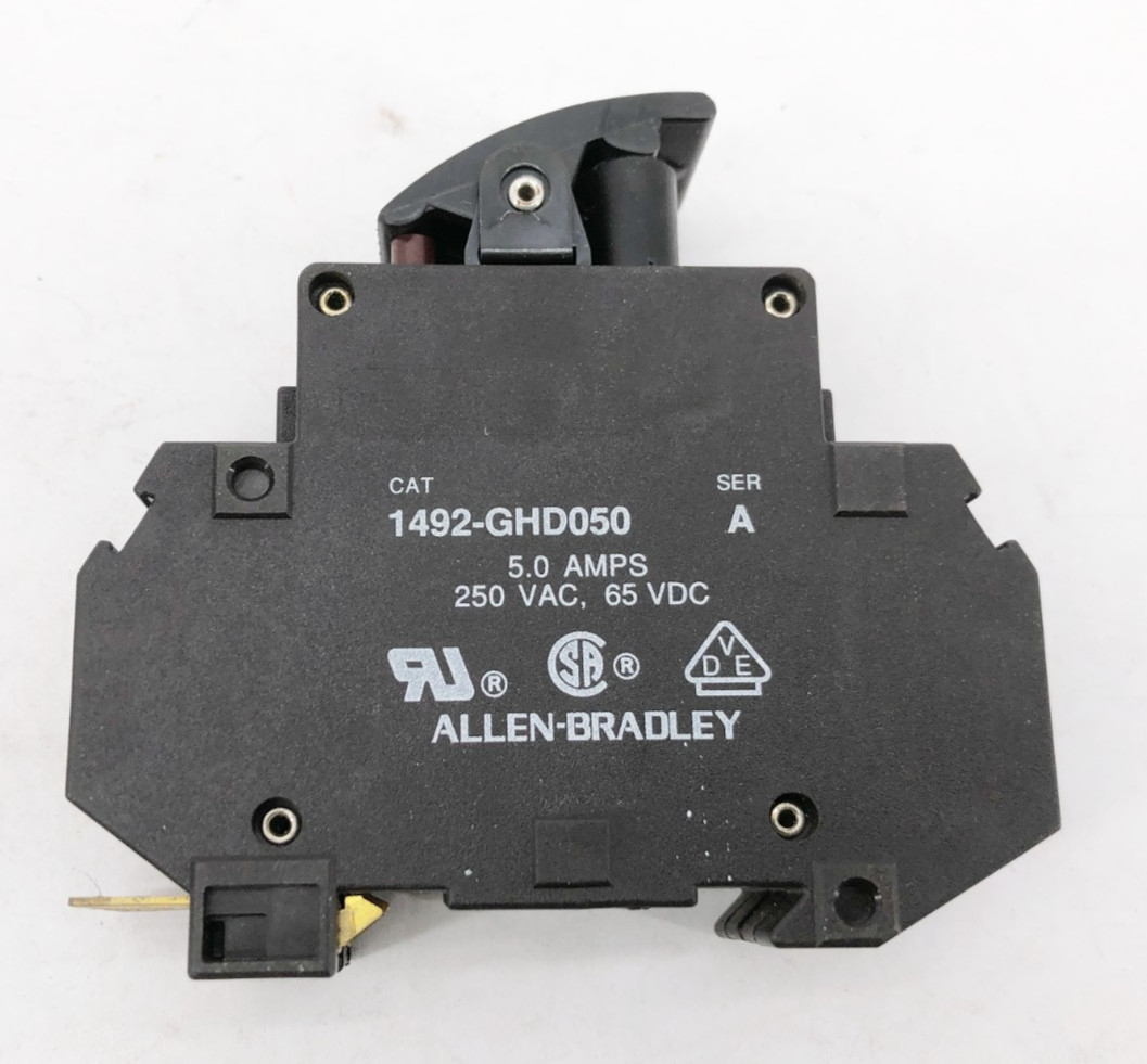 Lot of 3 New Allen-Bradley 1492-GHD050 Circuit Breakers 5A 250VAC 65VDC – No Box