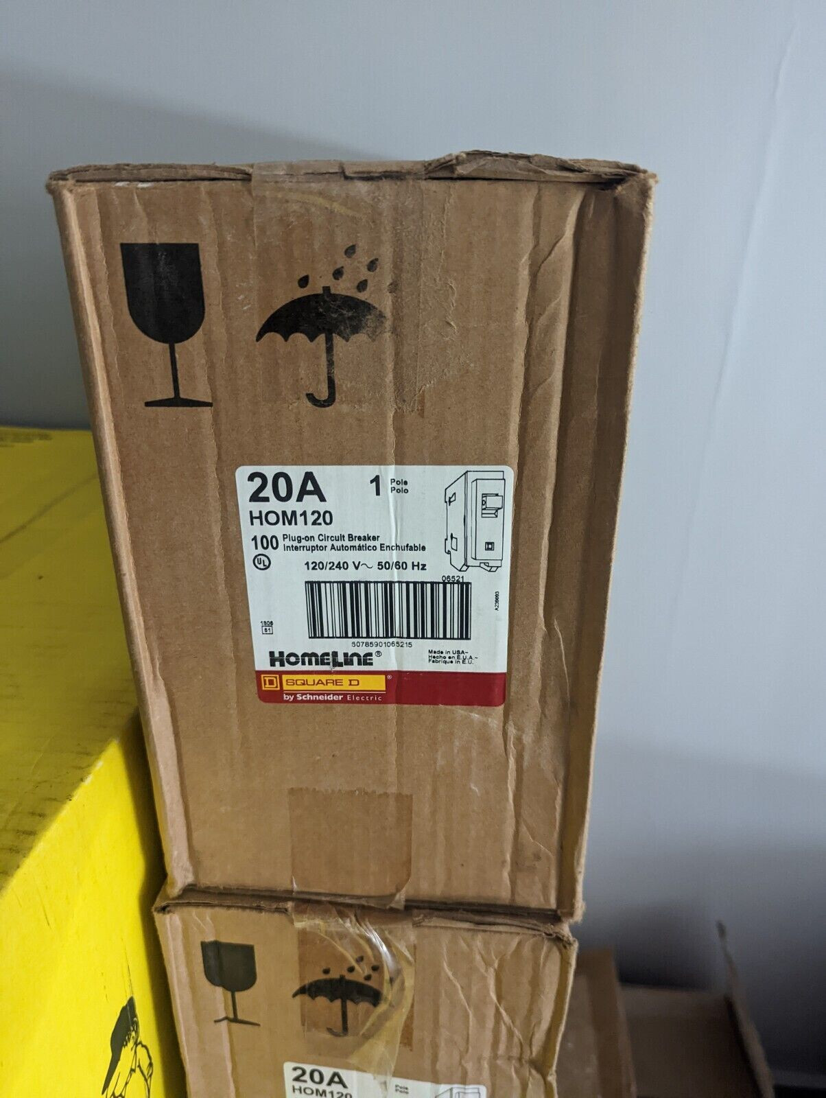 SQUARE D HOM120 HOMELINE 1 POLE 20 AMP 120/240V BREAKER LOT OF 100