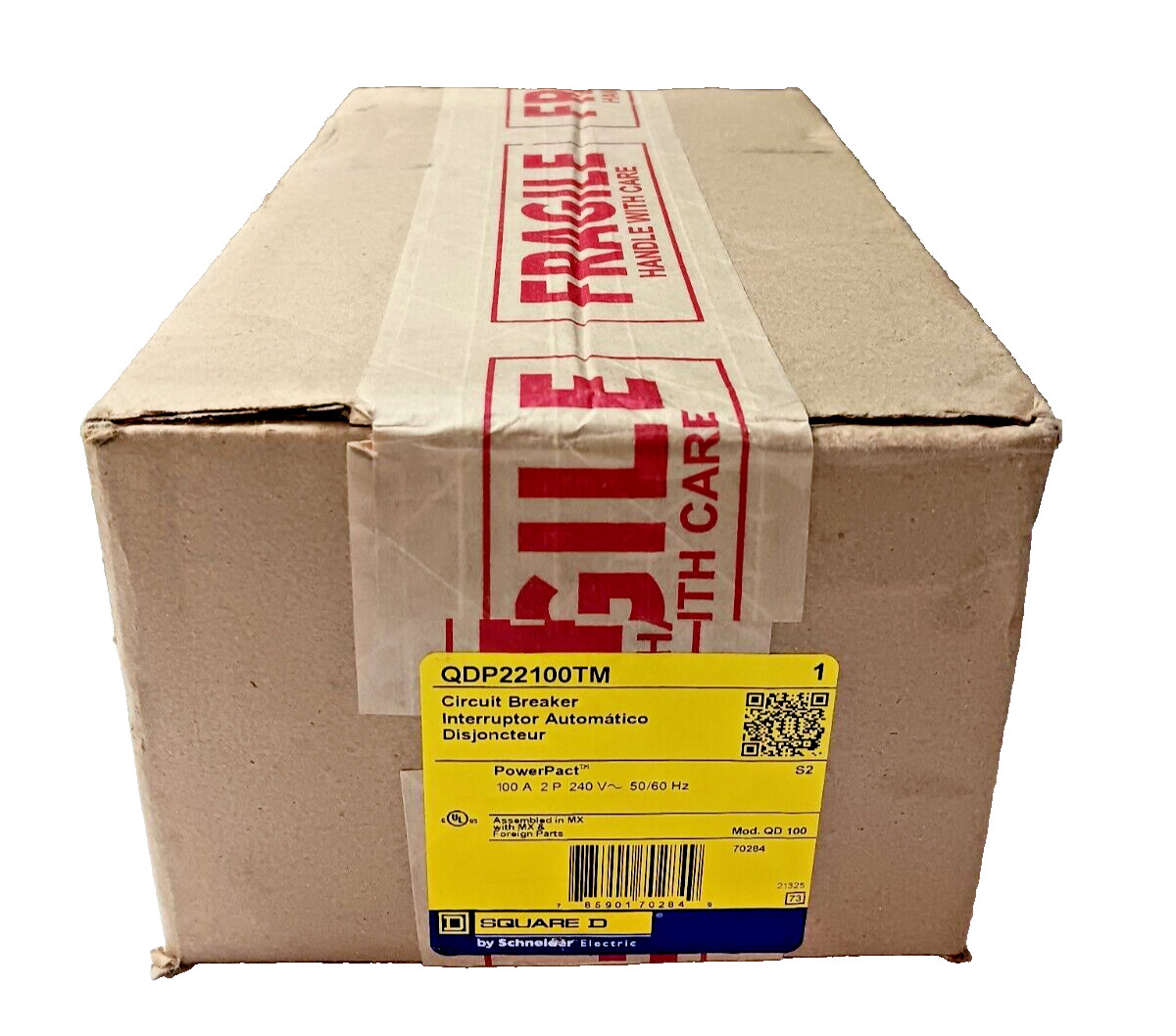 NEW SQUARE D POWERPACT 100 AMP CIRCUIT BREAKER 2 POLE 240 VAC QDP22100TM